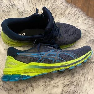 ASICS GT-1000 Men's Blue and Neon Green Running Shoes